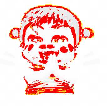 differences are highlighted in red by the visual diff algorithm