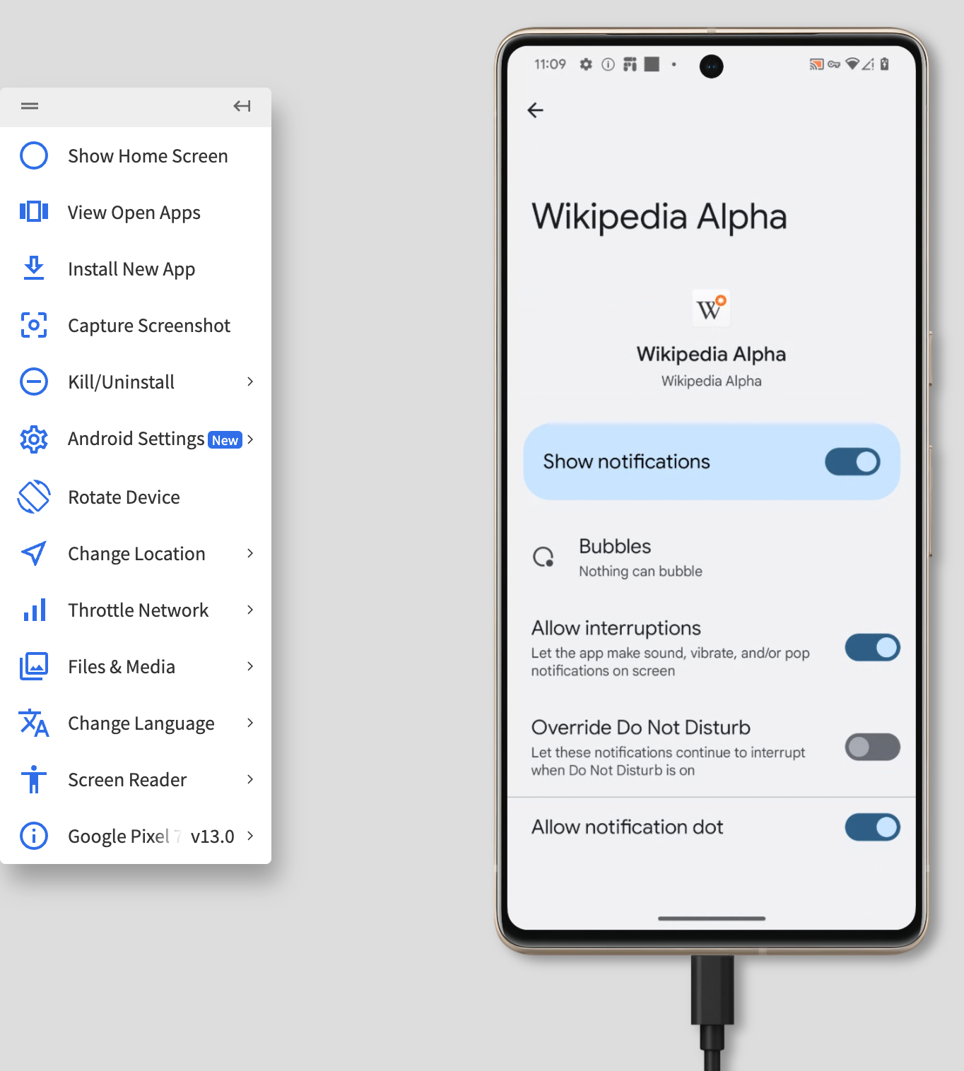 Notification testing on Android