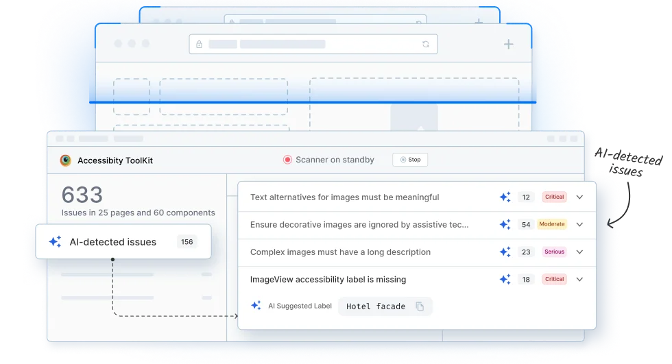 Contextually detect complex WCAG issues with AI
